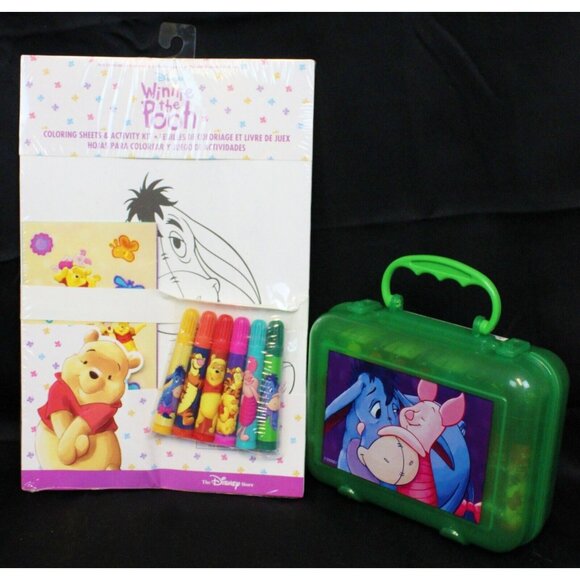 Disney Winnie the Pooh Coloring Sheets Activity Kit Pencil Case Marker Stamps - Picture 1 of 11